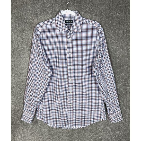 LAUREN Ralph Lauren Button Up Shirt Mens Size M Plaid‎ Regular Fit Long Sleeve - Picture 1 of 7